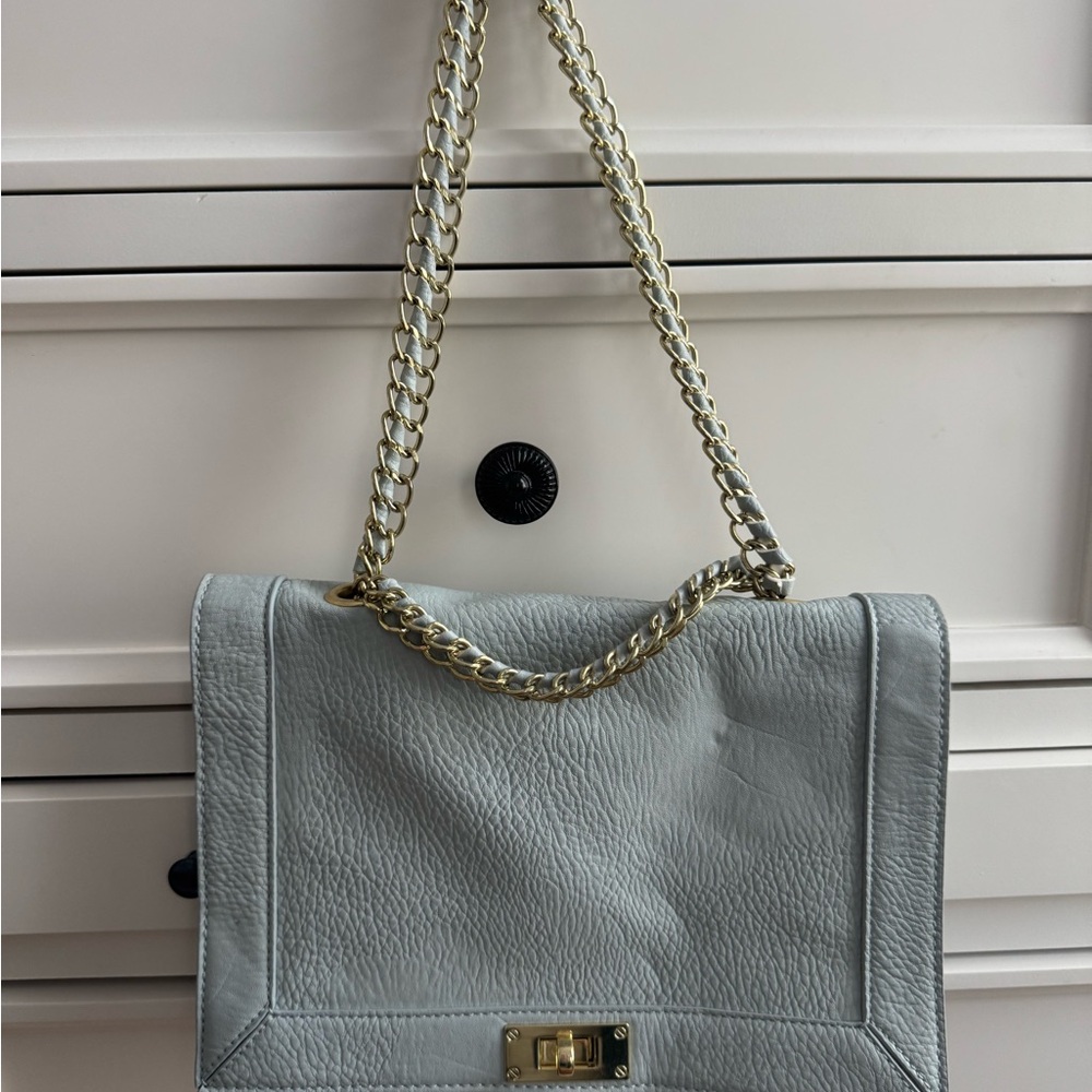 Elegant Blue Chain Shoulder Bag